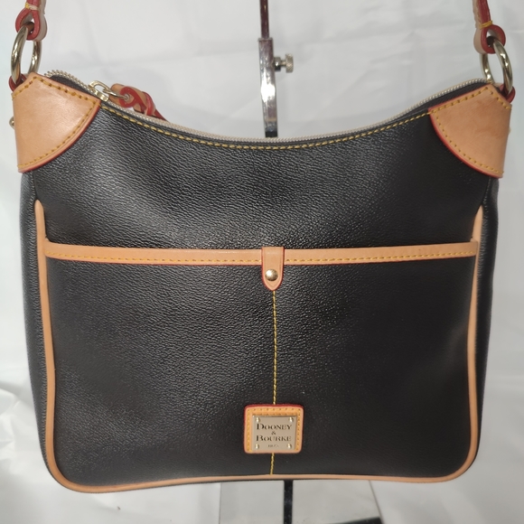 Dooney and Bourke Kimberly Black Pebble Leather with Tan Accents - Picture 2 of 15